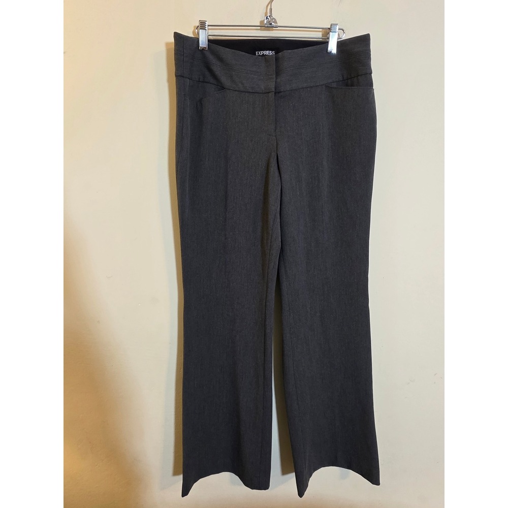 Express Editor Charcoal Gray Bootcut Dress Pants Womens Size 8R Stretch Trousers